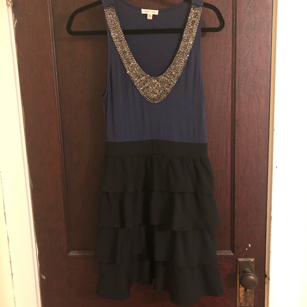 Racerback jewel collar mini dress